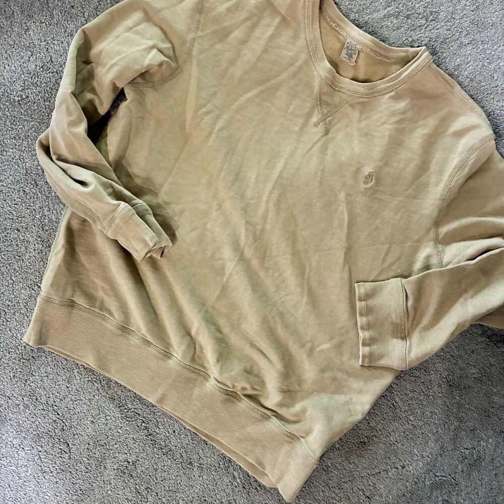 HTF Y2K Vintage Polo Ralph Lauren Beige Crewneck Pullover Sweatshirt XL Cotton